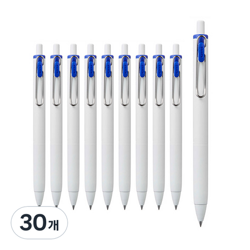 유니볼원 중성 잉크펜 0.38mm, 블루, 30개