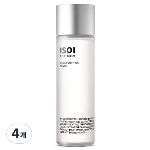 아이소이 포 맨 아쿠아 수딩 토너, 150ml, 4개