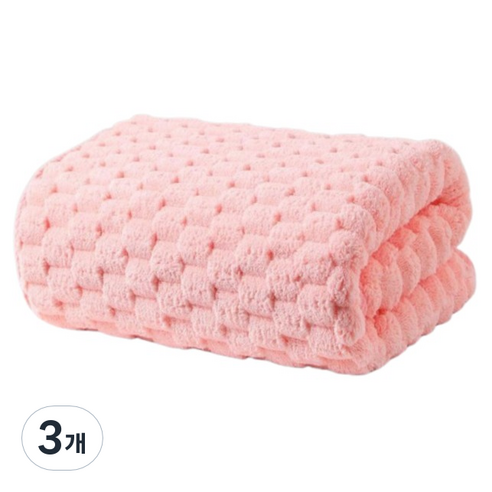 BBOO 보송보송 대형 비치 타올 바스 타월 90 x 170 cm, 핑크, 3개