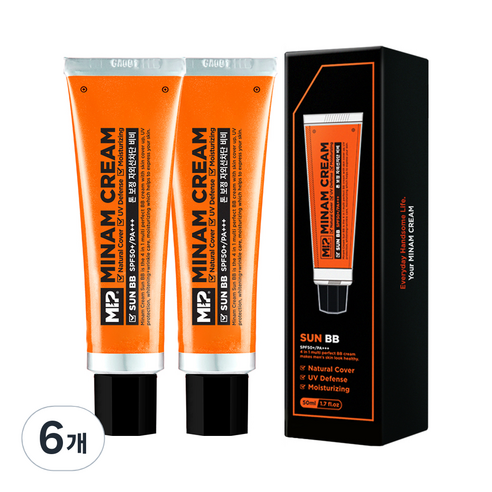미프 남성용 미남 썬 비비크림 SPF50+ PA+++ 50ml, 6개