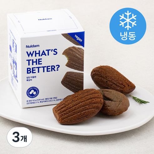널담 비건 마들렌 흑임자 3봉입 (냉동), 150g, 3개
