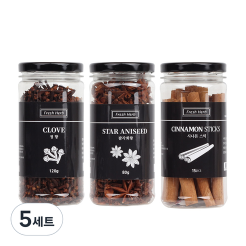 신선약초 뱅쇼만들기세트 시나몬스틱 15p + 팔각회향 80g + 정향 120g, 320g, 5세트