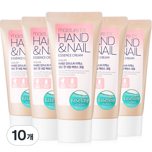 바세린 모이스처 EX 핸드앤네일 핸드크림, 60ml, 10개