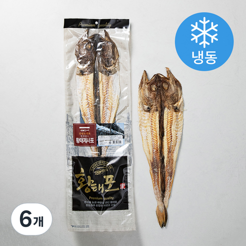 해맑은푸드 강원도건조 껍질없는 황태제사포 (냉동), 90g, 6개