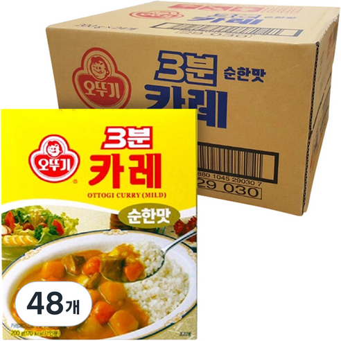 오뚜기3분 카레 순한맛, 200g, 48개