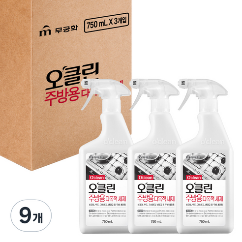 오클린 주방용 다목적세제, 750ml, 9개