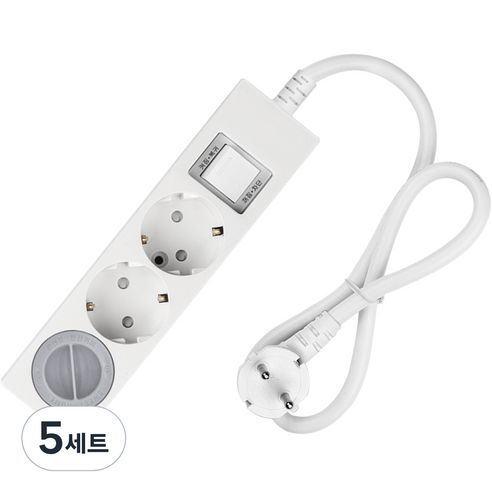 스윗홈 과부하차단 통합절전형 멀티탭 3구 + 안전커버, 0.7m, 5세트