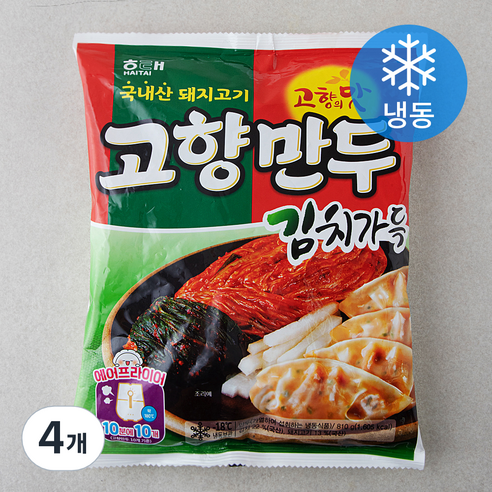 해태 고향만두 김치가득 (냉동), 810g, 4개