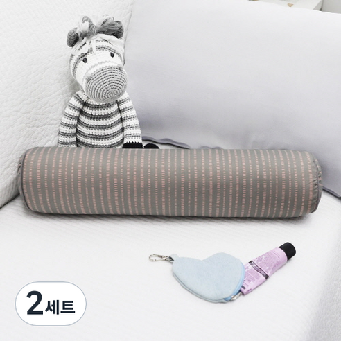 베드앤데코 에브리데이 경추 목베개 + 솜 세트, 그레이핑크, 2세트