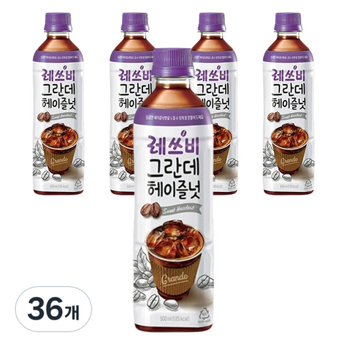 레쓰비 그란데 헤이즐넛 커피음료, 500ml, 36개