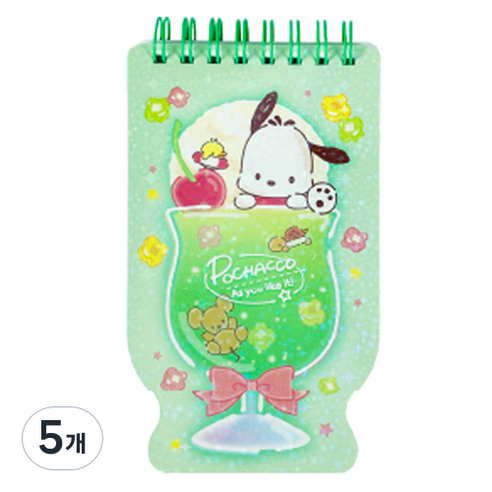 PINKMANGO 산리오캐릭터즈 소다컵 핸디수첩, 랜덤발송, 5개