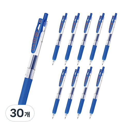제브라 사라사클립볼펜 0.3mm, 블루, 30개