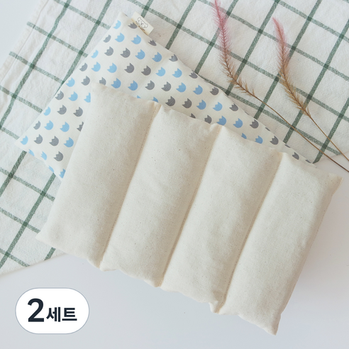 팥앤찜 휴대용 팥 복부찜질팩 + 커버 하늘튤립 세트, 2세트