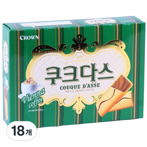 크라운 쿠크다스 커피, 128g, 18개