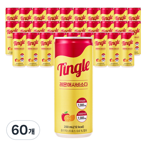 Tingle 레몬애사비소다, 250ml, 60개
