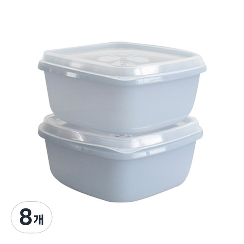 실리콘 용기 밥팩 블루 370ml, 8개