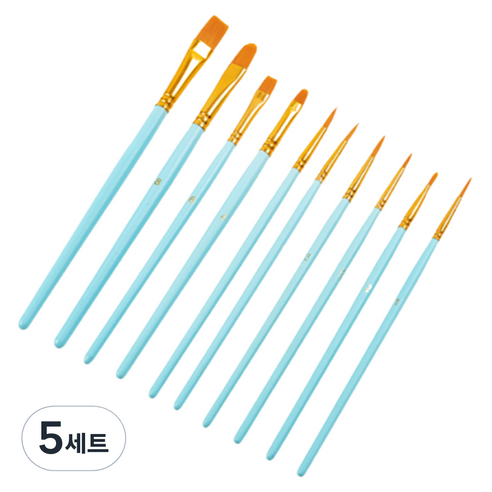 심플라인 수채화 붓 세트 블루, 5세트, 10종