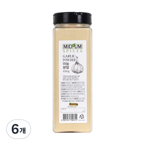 마늘 분말 가루, 450g, 6개