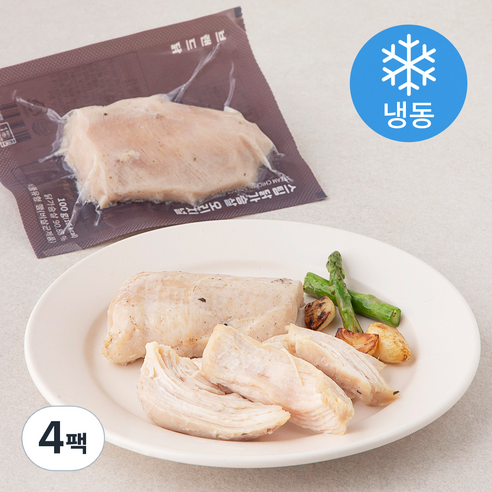 브랜드닭 스팀 닭가슴살 오리지널 (냉동), 100g, 4팩