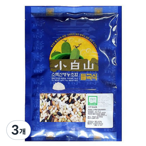 소백산영농조합 무농약 오색현미, 500g, 3개