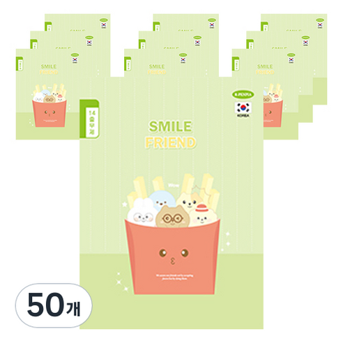 펜피아 1000 초등 14줄무제 제본노트, D옐로우그린(smile friend), 50개