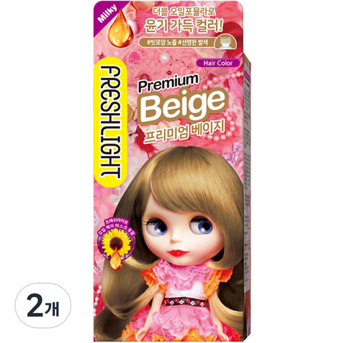 프레쉬라이트 염색제, 프리미엄베이지, 2개