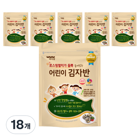 바다원 어린이 김자반 40g, 18개, 오리지널