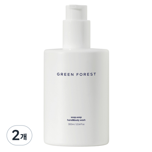 1555 소프소프 핸드 앤 바디 크림 그린포레스트향, 2개, 300ml