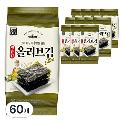 정담김 올리브 도시락김, 5g, 60개