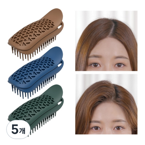 리르 미라클 볼륨 헤어 클립, 딥카키, 5개