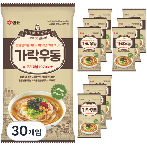 샘표 가락우동, 103g, 30개입