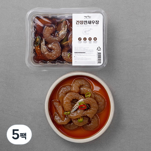 바다백미 간장 깐새우장, 300g, 5팩