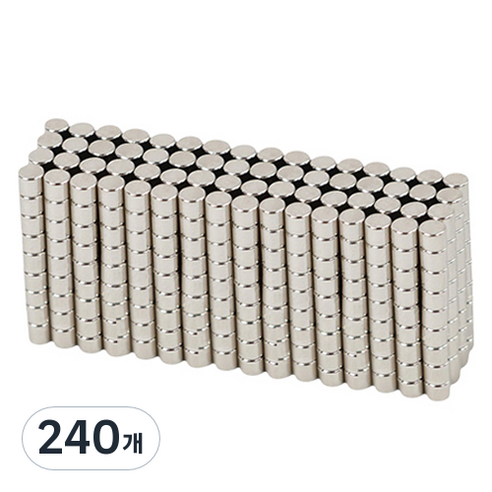 OON 네오디움 강력 미니 코인자석 4 x 4 mm, 실버, 240개