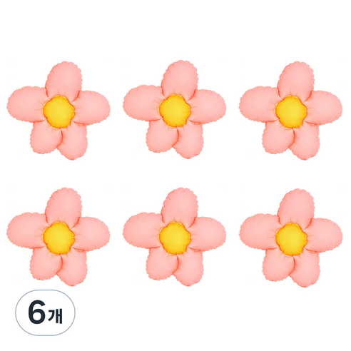 조이파티 은박풍선 큐티플라워 2p, 핑크, 6개