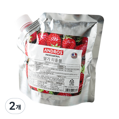 앤드로스 딸기 리플잼, 2개, 500g