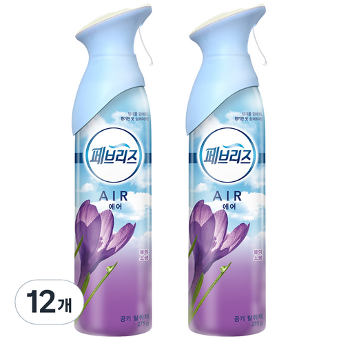 페브리즈 에어 봄의소생 스프레이형 실내 탈취제, 275g, 12개