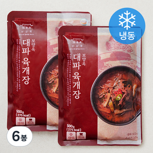 보양옥 대파 육개장 (냉동), 500g, 6봉
