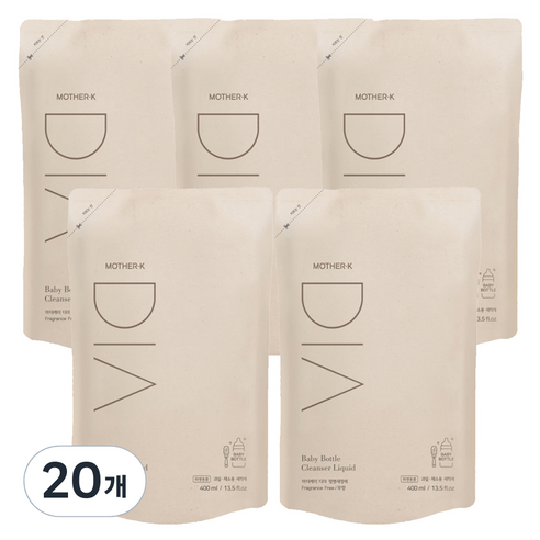 마더케이 유아용 디아 젖병세정제 리필형, 400ml, 20개
