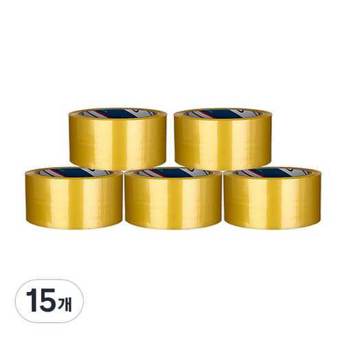 부광테이프 중포장 박스테이프 48mm x 40m, 투명, 15개