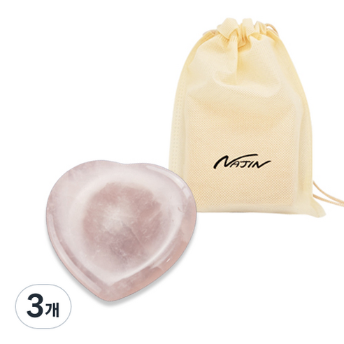 나진 로즈쿼츠 엄지 괄사 마사지 NJ045 하트형, 핑크, 3개