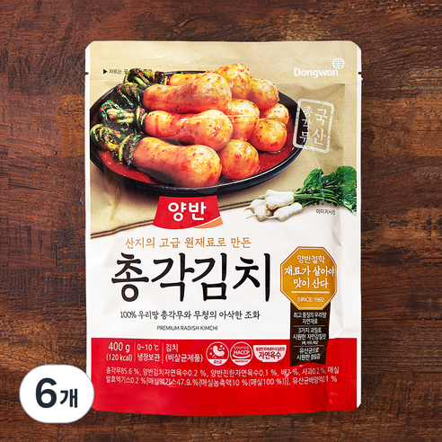 양반 총각김치, 400g, 6개