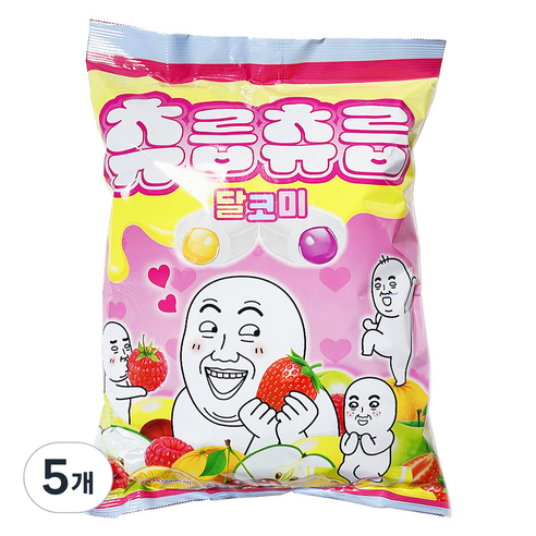 츄릅츄릅 달코미 소프트 츄잉 과일맛 6종 캔디, 1kg, 5개
