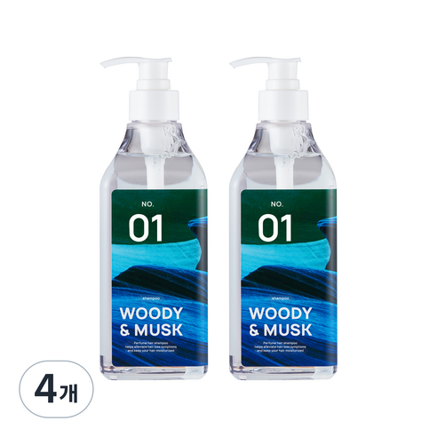 줄라이미 퍼퓸 헤어 탈모 완화 샴푸 우디앤머스크, 500ml, 4개