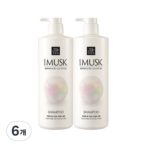 미쟝센 펄 샤이닝 리페어 퍼퓸샴푸 화이트머스크향, 1000ml, 6개