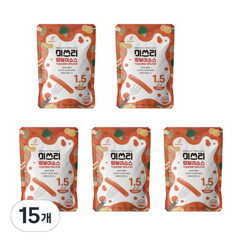 미쓰리 떡볶이 소스 1.5 단짠맛, 100g, 15개
