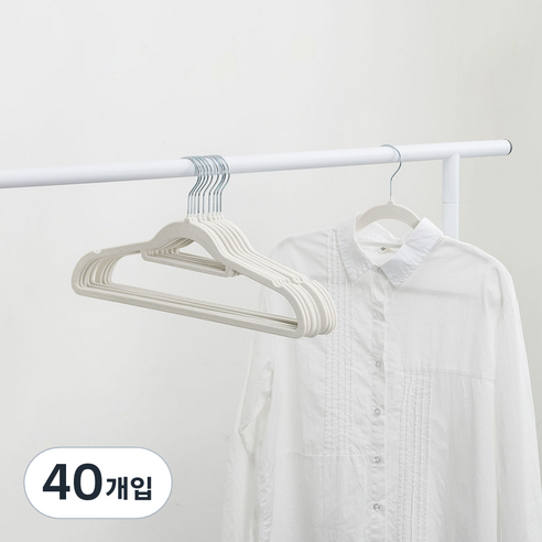 코멧 홈 벨벳 논슬립 옷걸이, 화이트, 40개