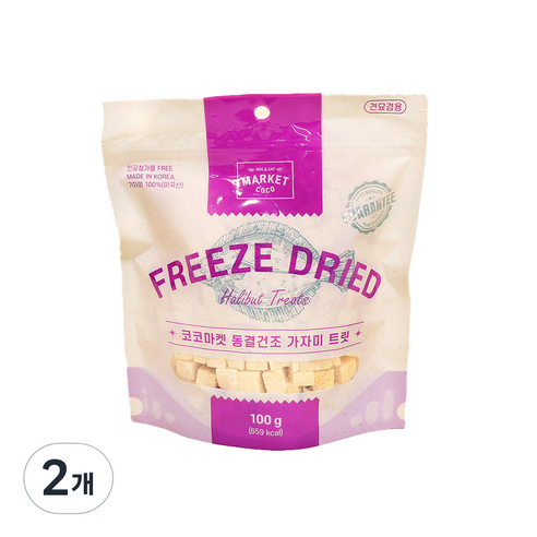 코코마켓 반려동물 동결건조 트릿 간식, 가자미, 2개