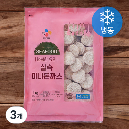 행복한요리 CJ씨푸드 실속 미니돈까스 (냉동), 1kg, 3개