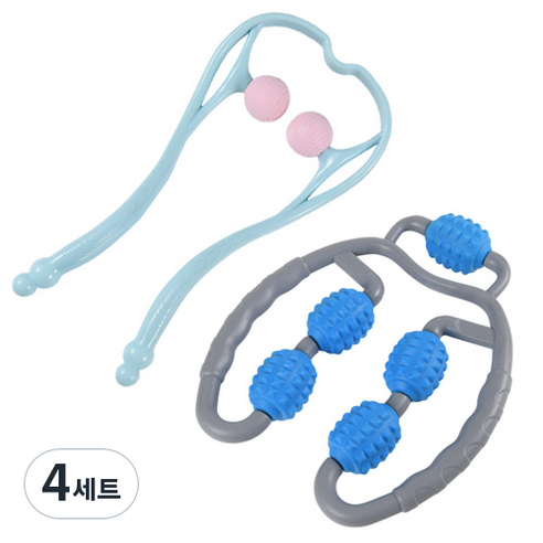 OON 소프트 목 안마기 2종 세트, 블루, 4세트