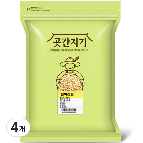 곳간지기 현미찹쌀, 2kg, 4개